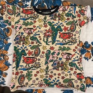 Nooworks Kids Shirt with Bug Out Multicolor Cartoon Print